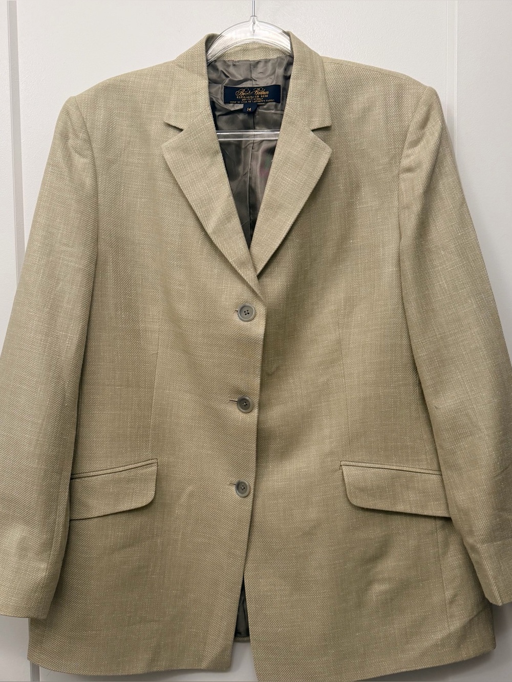 Brooks Brothers Womens S- 14 Tan Blazer Jacket Silk Wool Linen NWOT Luxury Wear